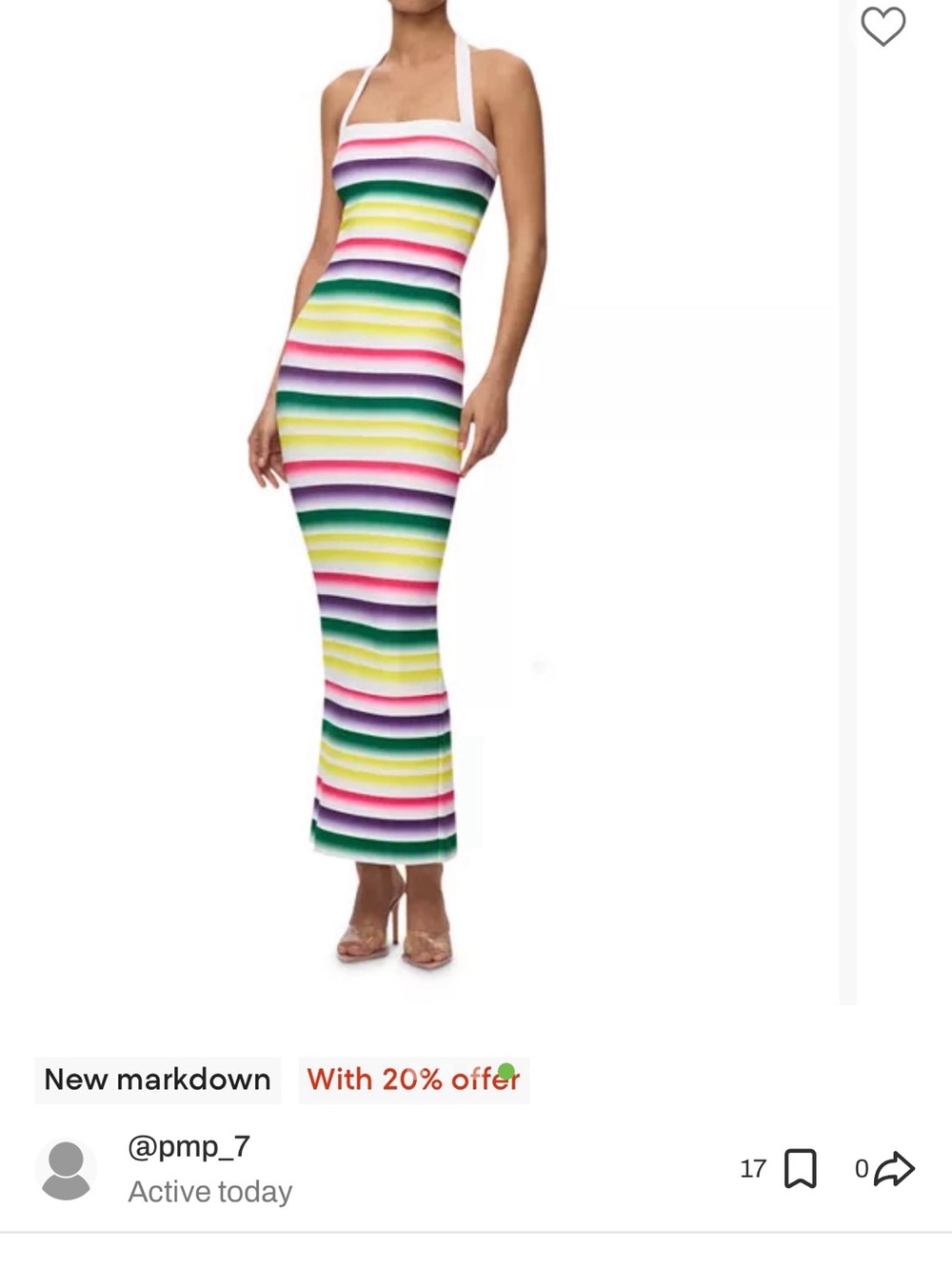 Herve Leger Multicolor Striped Halter Maxi Dress